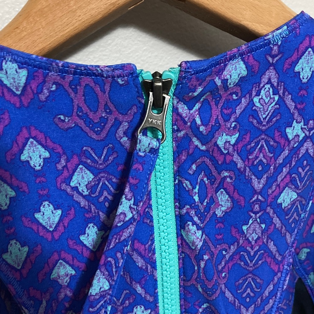 Title Nine Blue and Purple Patterned Mini Dress, Size 4 lightweight summer dress - Picture 9 of 10